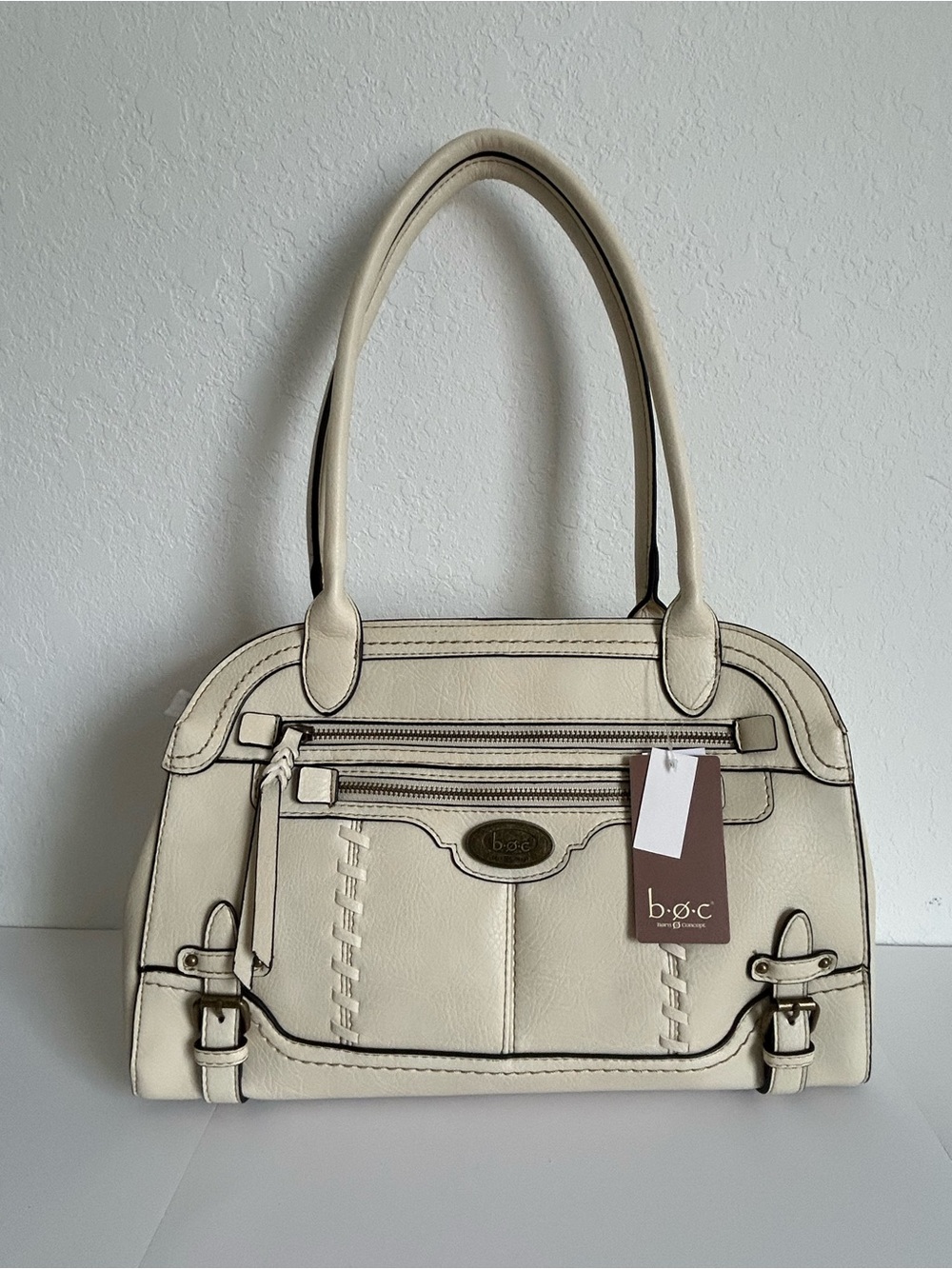 Born Concepts B.O.C bone cream satchel handbag